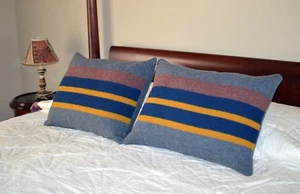 ONE Blue Lake Yakima Camp Blanket Pillow Sham Rustic Lodge Cabin Home Decor NEW - Picture 1 of 8