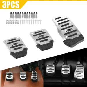 Universal Non-Slip Manual Gas Brake Foot Pedal Pad Cover Car Accessories Silver - Imagen 1 de 14