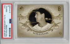 2005 UPPER DECK SP LEGENDARY CUTS #78 TED WILLIAMS CARD RED SOX PSA 10 LOW POP