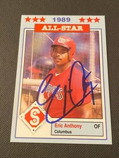Eric Anthony Signed 1989 Southern League All Star Card Auto Astros Mudcats COA