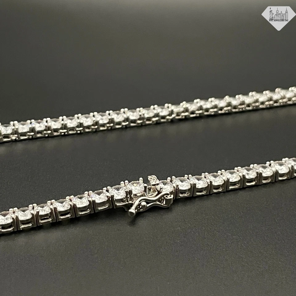 Gargantilla collar tenis circonita cúbica cristal chapado en oro blanco de 14K para mujer Foto 1 de 2