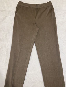 Talbots Pants Women 12 Brown Fully Lined Boot Trouser Career Stretch Dress Pants - Picture 1 of 12