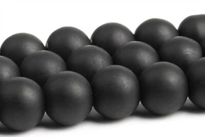 Perline di giada nero opaco 10 mm grado AA pietre preziose rotonde perline sfuse - Foto 1 di 4