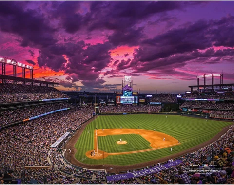 Coors Field Colorado Rockies Unsigned Sunset General View Photograph Cover