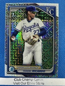 2024 #BCP-177 Yandel Ricardo Bowman Chrome Prospect 1st Mega Mojo Royals - Picture 1 of 2