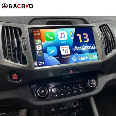 RACRDO Radio Coche Para Kia Sportage 2010-2016 9" Android 15 Carplay GPS Navi WIFI BT RDS