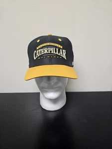 CAT Authentic Caterpillar Machines Tonkin Black Snapback Hat Cap - Picture 1 of 8
