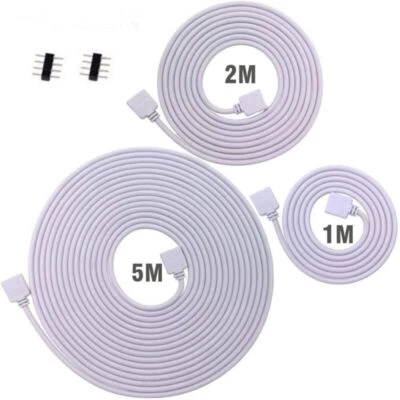 4Pin Extension Connector Cable Cord For RGB 5050 3528 Led Strip Light 1M 2.5M 5M - Image 1 of 4
