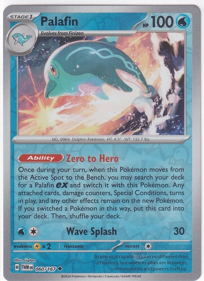 Pokemon TWM Twilight Masquerade Palafin 060/167 Reverse Foil (NM) - 841 - Image 1 of 1