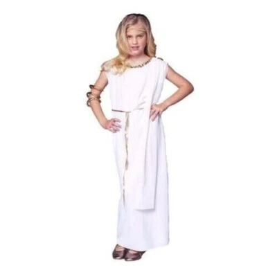 Niñas Disfraz de Atenea Diosa Griega Romana Venus Vestido de Toga Blanco Talla Grande 12-14 Foto 1 de 3