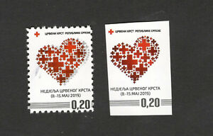 BOSNIA-SERBIA-MNH-PERFORATED+IMPERFORATED STAMP-RED CROSS-2019.