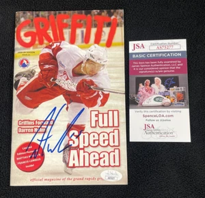 Darren Helm Firmado Grand Rapids Griffins Programa Detroit Red Wings Certificado de Autenticidad JSA - Imagen 1 de 1