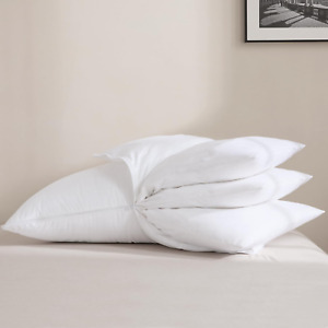 Adjustable Pillow 3 Layer Goose Feather Pillows Queen Size 100% Egyptian Cotton,