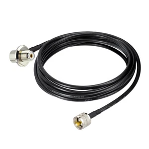 UHF PL259 to SO239 Female right angle Pigtail coaxial cable 3m for antenna mount - Picture 1 of 5