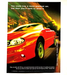 Chevrolet Camaro Z28 1998 anuncio Chevy deportivo vintage impresión AD - Imagen 1 de 1