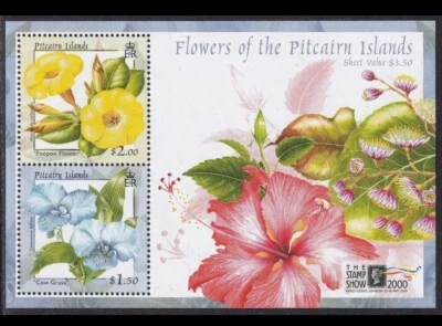 Pitcairn Islands "FLOWERS OF PITCAIRN ~ STAMP SHOW 2000" MNH Miniature Sheet MS - Image 1 of 4