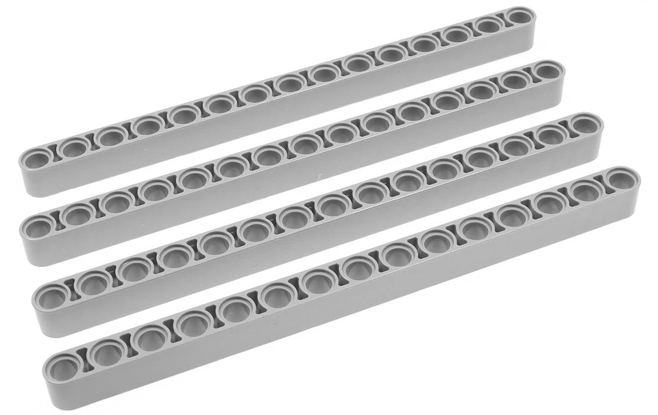 LEGO Technik - 4 Liftarme 1x15 dick hellgrau, Light Bluish Gray / 32278 NEUWARE  - Bild 1 von 1