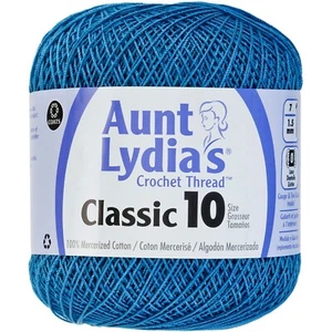 Tante Lydia's Häkelfaden klassische Größe 10 ~ 350 Yards pro Spule BLAU HAWAII - Bild 1 von 1