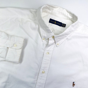 Ralph Lauren Shirt Mens 3XB White Long Sleeve Oxford Button Down Flesh Pony NWTs