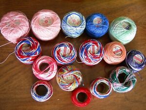 Lot of 14 Star Tatting Crochet Thread-60/125 yds.-variegated/solid colors
