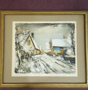 After Maurice de Vlaminck Sous la neige lithograph 1963 Edition 118/250 Frame - Picture 1 of 6