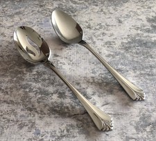 Towle SANTA BARBARA Pierced & Serving Spoon Stainless Plumes 18/8 Korea