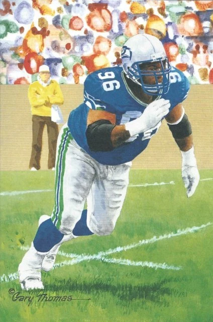 Cortez Kennedy Seattle Seahawks unsigned Goal Line Art Card in Toploader - Image 1 of 1