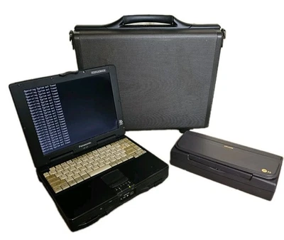 Custodia vintage Panasonic Toughbook CF-27 computer portatile Olivetti JP90 stampante Samsonite - Immagine 1 di 4