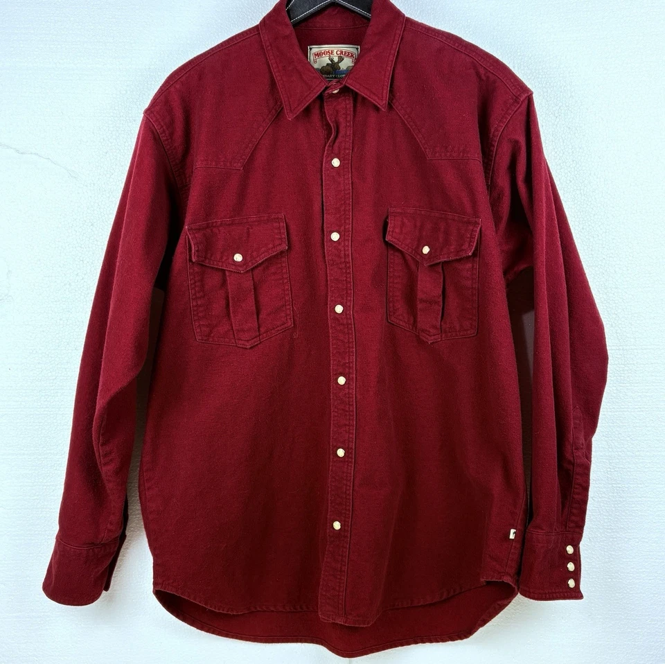 Vintage Moose Creek Chamois Shirt Mens XL Red Heavy Flannel Western Long Sleeve - Image 1 of 4