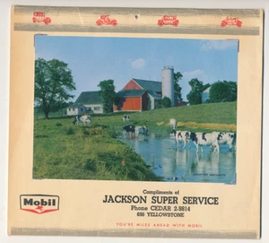 Vintage 1961 Mobil Öl Werbekalender Jackson Super Service Pocatello Ausweis - Bild 1 von 5