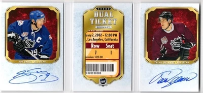 2021-22 The Cup Dual Ticket Booklets Signatures Auto Teemu Selanne Joe Sakic 2/5 - Image 1 of 2