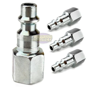 4 Pack 1/4" Female NPT Industrial Style Plug Air Compressor Hose Quick Coupler - Picture 1 of 6