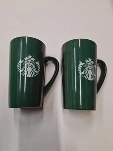 Starbucks Grande Coffee Mug x2 - 2021 Green Red Brushstrokes 16 Oz Mermaid Logo - Bild 1 von 7