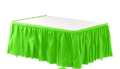 Lote de 3 Mesas Verde Lima, 29" X 14' Plisado Plástico Desechables Foto 1 de 4