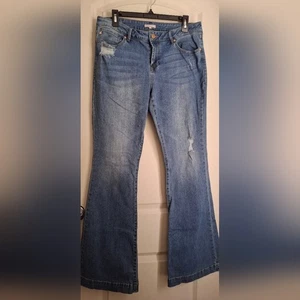 Pantalones de mezclilla para mujer Dear JohnBlue acampanados corte bota talla 30 boda rodeo boho oficial básico - Imagen 1 de 16