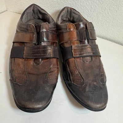 Brazilian Bacco Bucci Mens Loafers Size 10 Brown Leather Shoe Heavy Use - Image 1 of 4
