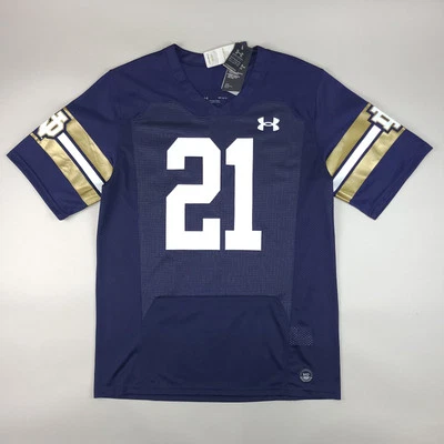 Under Armour Notre Dame Jersey Mens Medium Blue Fighting Irish #21 Authentic - Image 1 of 4