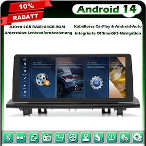 Radio Coche Qualcomm 4+64GB 10.25" Android 14 GPS Navi para BMW X1 F48 DAB+ CarPlay - Imagen 1 de 24