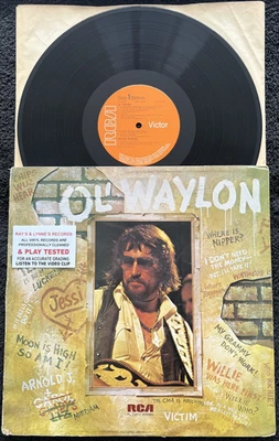 Waylon Jennings – Ol' Waylon Vinyl LP 1977 CLEANED/TESTED VG+/VG+ VIDEO CLIP - Image 1 of 4