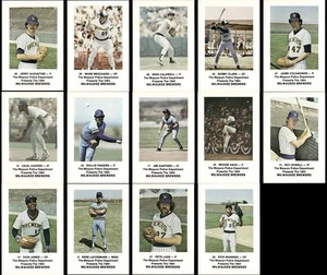 Milwaukee Brewers 1984 Mequon Police Department 14 Card Lot Cooper Fingers - Imagen 1 de 2