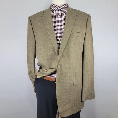 Abrigo Blazer Deportivo Lauren Ralph Lauren Para Hombre Dos Botones Beige Seda Lana Talla 44L Foto 1 de 4