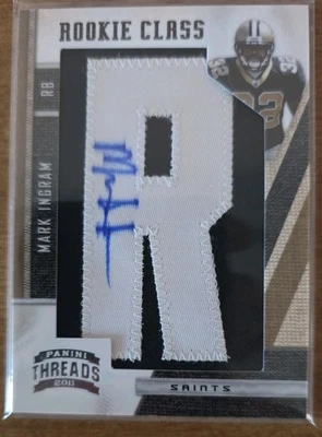 Parche de letras Panini Threads Rookie Class 2011/300 Marc Ingram RC Auto Saints Foto 1 de 2