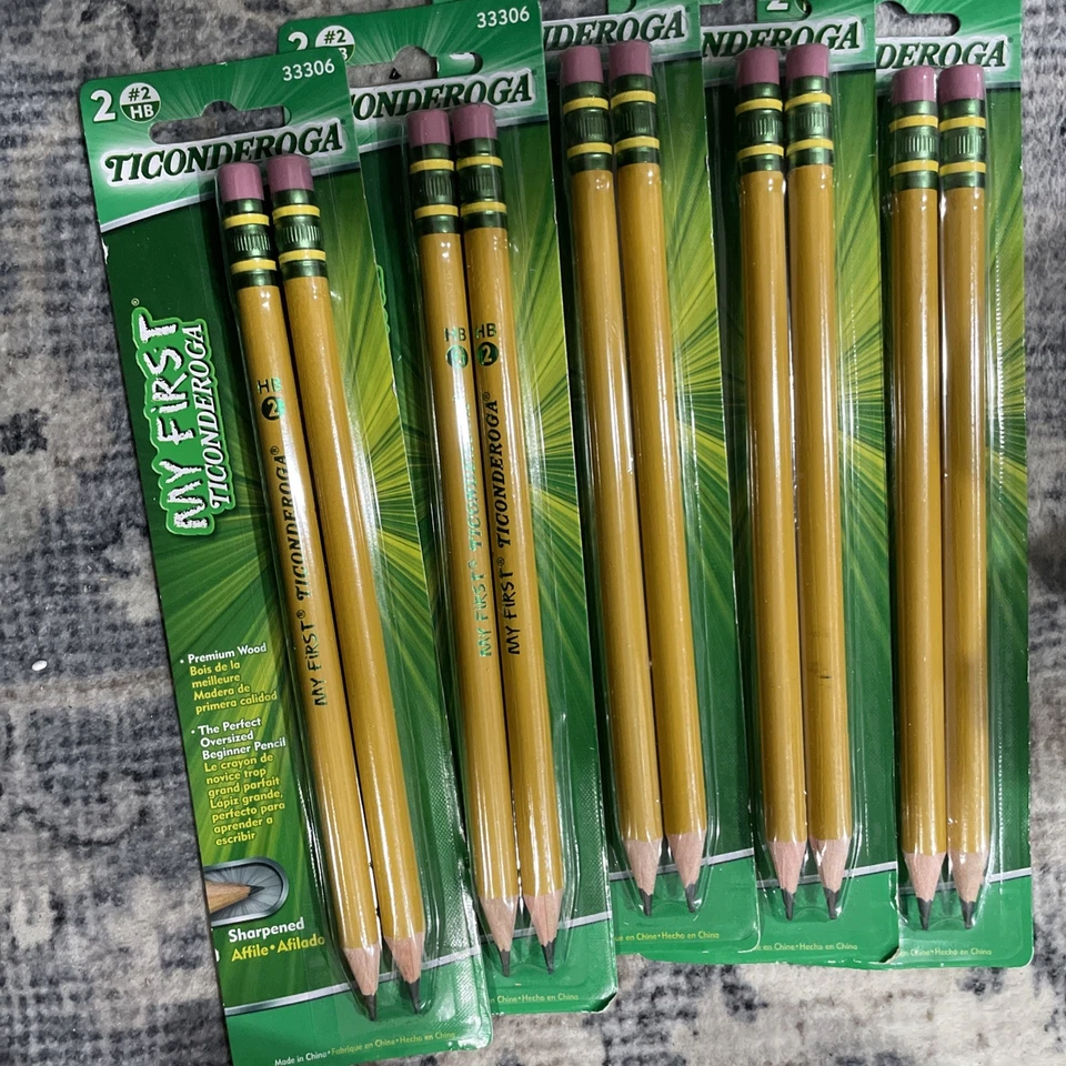 6 Dixon My First Ticonderoga HB #2 Pencils with Erasers Pre-Sharpened 33306