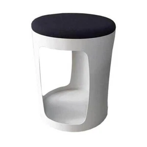 New Ottoman Seat White Steel Base Black Fabric Top Rapidline Connect 2 - Picture 1 of 2
