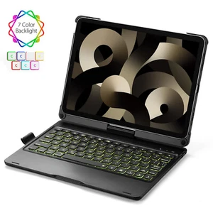 360° Rotating Smart BT Keyboard Case for iPad 10.2" 7 8 9 Air 4/5 Pro 11" 12.9" - Picture 1 of 17