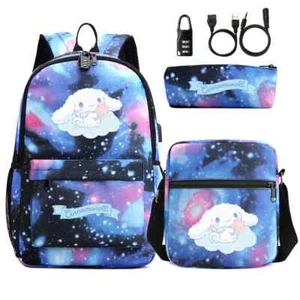 Cinnamoroll USB Anti-theft Lock School Book Bags Backpack Shoulder Bag Pen Bags - Picture 1 of 56