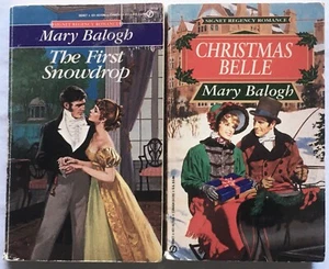 2PBs MARY BALOGH Complete FRAZER Series CHRISTMAS BELLE & FIRST SNOWDROP 1st eds - Picture 1 of 1