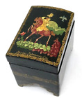 Beautiful Antique used old Mstyora's box "Falconer", USSR size 7*5*6 cm gift