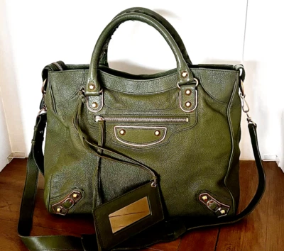 Bolso de Mano Grande THE VELO de Metal Verde Oscuro y Dorado BALENCIAGA *Raro, ¡Se ve bien! Foto 1 de 4