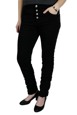 KAROSTAR ★ BASIC KNÖPFE BOYFRIEND BAGGY JEANS HOSE BAUMWOLLE STRETCH NEU 36 - 48 - Bild 1 von 4